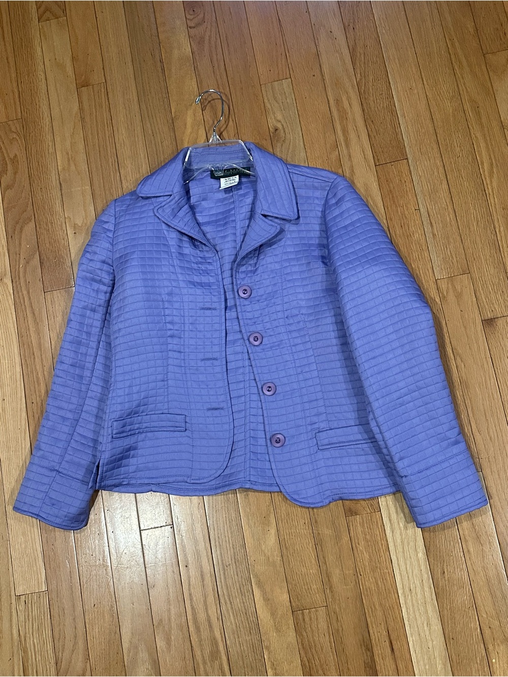 Women's Lavender Quilted Button-Front Jacket size 4 (never worn)